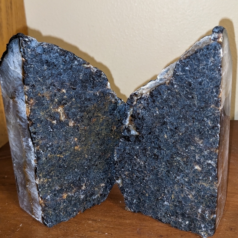 💲ON SALE!!💲Agate Geode Section Pair of Bookends / Decor Pieces Natural Stone - Picture 5 of 13
